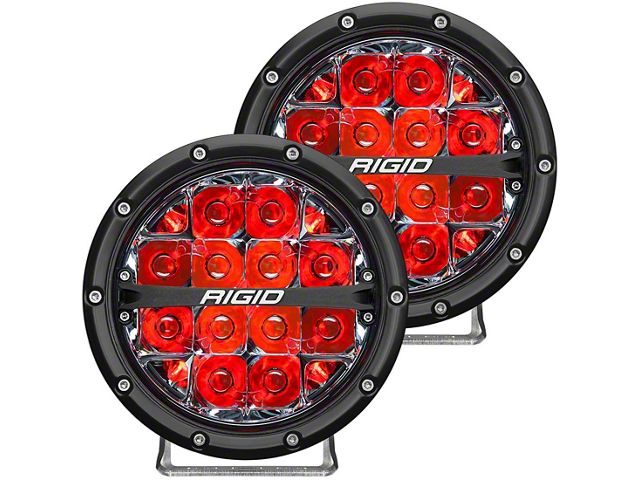 Rigid Industries 6-Inch 360-Series LED Off-Road Lights with Red Backlight; Driving Beam (Universal; Some Adaptation May Be Required)