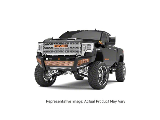Road Armor iDentity iD Mesh Front Bumper with Double Cube Light Pods; Raw Steel (19-24 RAM 2500)