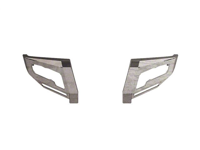 Road Armor iDentity Front Bumper Standard End Pods; Raw Steel (15-19 Sierra 3500 HD)