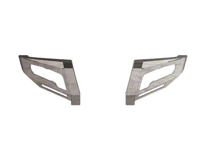 Road Armor iDentity Front Bumper WIDE End Pods; Raw Steel (15-19 Sierra 3500 HD)