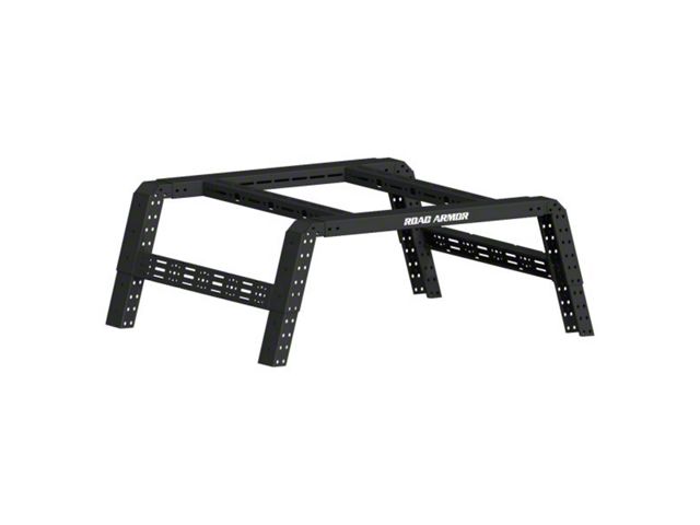 Road Armor TRECK Adjustable Bed Rack System; Textured Black (07-24 Sierra 3500 HD w/ 6.50-Foot & 6.90-Foot Standard Box)