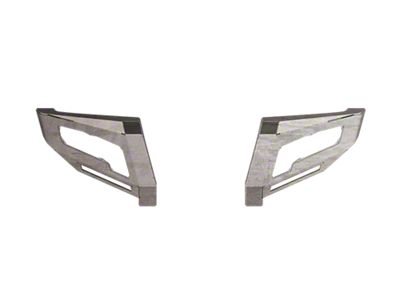 Road Armor iDentity Front Bumper WIDE End Pods; Raw Steel (15-19 Silverado 2500 HD)