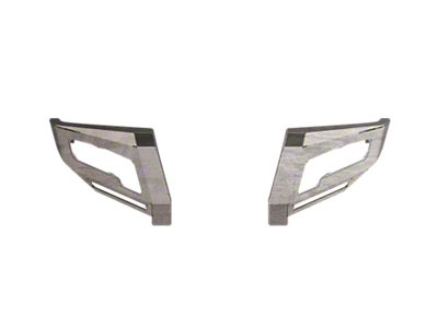 Road Armor iDentity Front Bumper Standard End Pods; Raw Steel (15-19 Silverado 3500 HD)