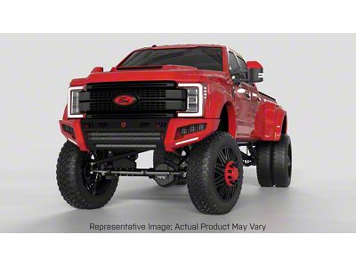 Road Armor iDentity iD Mesh Front Bumper with WIDE End Pods and Triple Cube Light Pods; Raw Steel (20-23 Silverado 3500 HD)