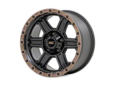 Rough Country 79 Series Semi Gloss Black with Bronze Ring 8-Lug Wheel; 18x9; -12mm Offset (01-06 Sierra 2500 HD)