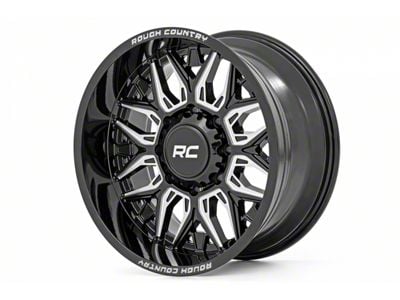 Rough Country 86 Series Gloss Black Milled 8-Lug Wheel; 22x10; -19mm Offset (01-06 Sierra 2500 HD)