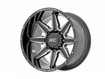 Rough Country 91M Series Gloss Black 8-Lug Wheel; 20x12; -44mm Offset (01-06 Sierra 2500 HD)