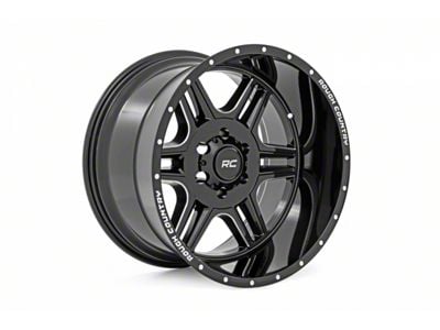 Rough Country 92 Series Gloss Black Machined 8-Lug Wheel; 20x12; -44mm Offset (01-06 Sierra 2500 HD)