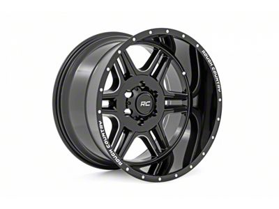 Rough Country 92 Series Gloss Black Machined 8-Lug Wheel; 22x12; -44mm Offset (01-06 Sierra 2500 HD)