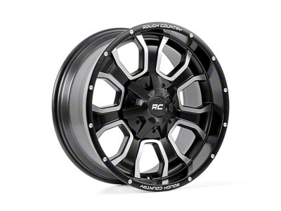 Rough Country 93 Series Matte Black Milled 8-Lug Wheel; 20x10; -18mm Offset (01-06 Sierra 2500 HD)