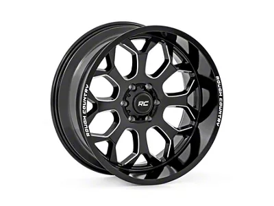 Rough Country 96 Series Gloss Black Milled 8-Lug Wheel; 20x10; -19mm Offset (01-06 Sierra 2500 HD)