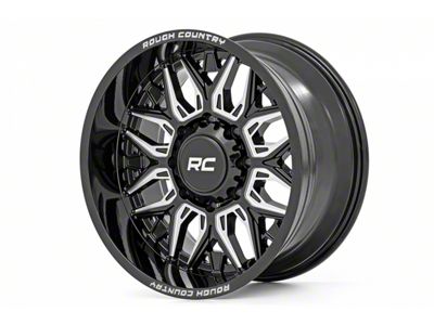 Rough Country 86 Series Gloss Black Milled 8-Lug Wheel; 22x10; -19mm Offset (01-06 Sierra 3500 HD SRW)