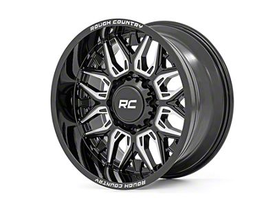 Rough Country 86 Series Gloss Black Milled 8-Lug Wheel; 20x10; -19mm Offset (01-06 Silverado 2500 HD)