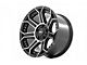 Rough Country 89 Series Black Machined Gun Metal 6-Lug Wheel; 17x9; -12mm Offset (04-08 F-150)