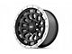 Rough Country 87 Series Simulated Beadlock Black Machined 6-Lug Wheel; 17x8.5; 0mm Offset (07-13 Sierra 1500)