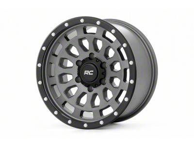 Rough Country 87 Series Simulated Beadlock Gray and Black 6-Lug Wheel; 17x8.5; 0mm Offset (07-13 Sierra 1500)