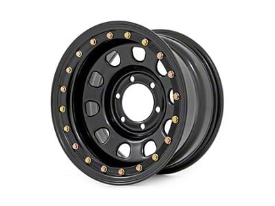 Rough Country Steel Simulated Bead Lock Gloss Black Wheel; 17x9; -12mm Offset (07-13 Sierra 1500)