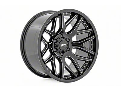 Rough Country 95 Series Gloss Black Machined 8-Lug Wheel; 22x10; -19mm Offset (11-14 Sierra 2500 HD)