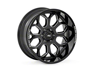 Rough Country 96 Series Gloss Black Milled 8-Lug Wheel; 22x10; -19mm Offset (11-14 Sierra 3500 HD SRW)