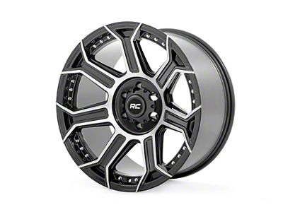 Rough Country 89 Series Black Machined Gun Metal 6-Lug Wheel; 20x10; -18mm Offset (07-13 Silverado 1500)