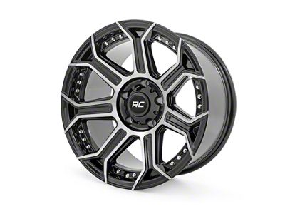 Rough Country 89 Series Black Machined Gun Metal 6-Lug Wheel; 17x9; 0mm Offset (07-13 Silverado 1500)