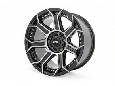 Rough Country 89 Series Black Machined Gun Metal 6-Lug Wheel; 17x9; -12mm Offset (07-13 Silverado 1500)