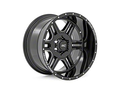 Rough Country 92 Series Gloss Black Machined 8-Lug Wheel; 20x12; -44mm Offset (11-14 Silverado 2500 HD)