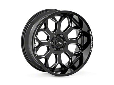 Rough Country 96 Series Gloss Black Milled 8-Lug Wheel; 22x10; -19mm Offset (11-14 Silverado 3500 HD SRW)