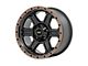 Rough Country 79 Series Semi Gloss Black with Bronze Ring 6-Lug Wheel; 17x8.5; 0mm Offset (07-14 Tahoe)