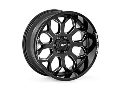 Rough Country 96 Series Gloss Black Milled 8-Lug Wheel; 20x10; -19mm Offset (10-18 RAM 3500 SRW)