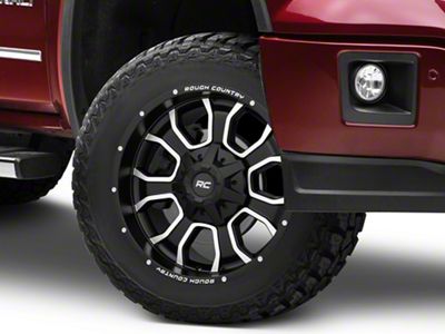 Rough Country 93 Series Matte Black Milled 6-Lug Wheel; 20x10; -18mm Offset (14-18 Sierra 1500)