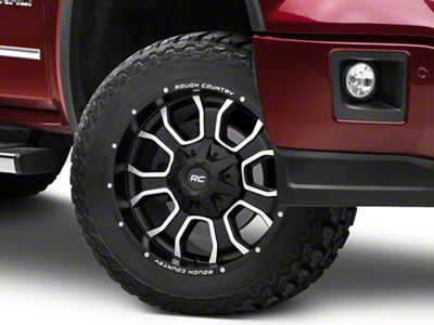 Rough Country 93 Series Matte Black Milled 6-Lug Wheel; 20x9; 0mm Offset (14-18 Sierra 1500)