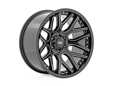 Rough Country 95 Series Gloss Black Machined 6-Lug Wheel; 20x10; -25mm Offset (14-18 Silverado 1500)