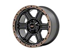 Rough Country 79 Series Semi Gloss Black with Bronze Ring 8-Lug Wheel; 18x9; -12mm Offset (19-24 RAM 3500 SRW)