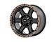 Rough Country 79 Series Semi Gloss Black with Bronze Ring 6-Lug Wheel; 18x9; 0mm Offset (19-23 Ranger)