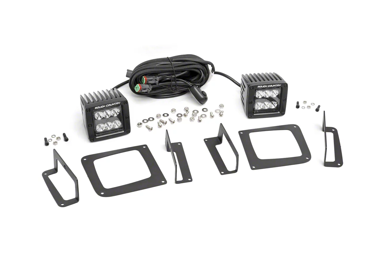 Rough Country Sierra Black Series LED Fog Light Kit 70689 (14-15 Sierra ...