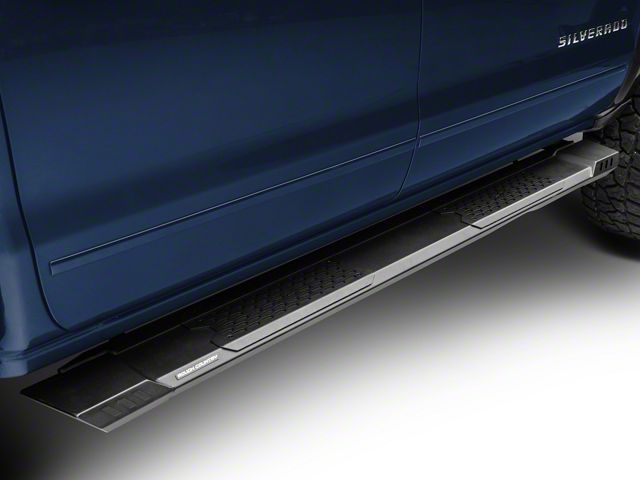 Rough Country HD2 Running Boards; Black (07-18 Silverado 1500 Crew Cab)