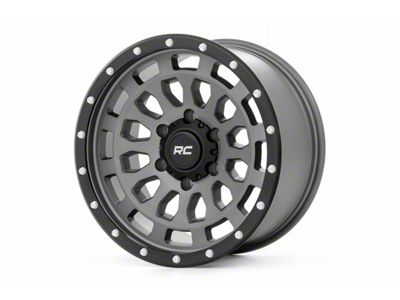 Rough Country 87 Series Simulated Beadlock Gray and Black 6-Lug Wheel; 17x8.5; 0mm Offset (23-24 Canyon)
