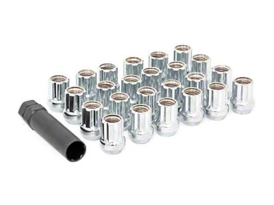 Rough Country Chrome Open End Style Lug Nut Kit; M14 x 1.5; Set of 24 (15-25 Canyon)