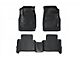 Rough Country Heavy Duty Front and Rear Floor Liners; Black (15-22 Canyon Crew Cab w/o Manual 4x4 Shifter & Vinyl Flooring)