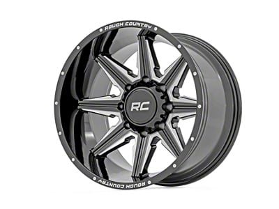 Rough Country 91 Series Gloss Black Milled 6-Lug Wheel; 20x12; -44mm Offset (23-25 Canyon)