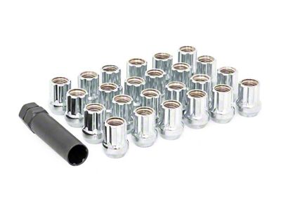 Rough Country Chrome Open End 7-Spline Lug Nut Kit; 9/16 x 18; Set of 32 (05-11 Dakota)