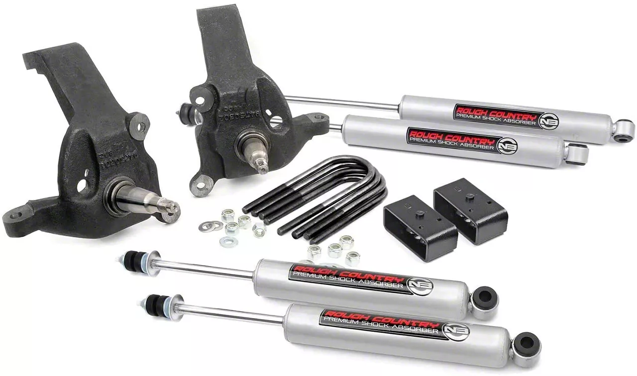 Rough Country 3-Inch Knuckle Suspension Lift Kit with Premium N3 Shocks (97-03 2WD F-150)
