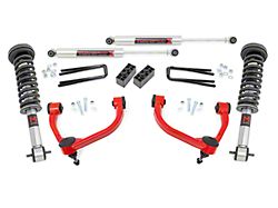 Rough Country 3-Inch Bolt-On Upper Control Arm Suspension Lift Kit with M1 Monotube Struts and Shocks; Red (14-20 4WD F-150 SuperCab, SuperCrew, Excluding Raptor)