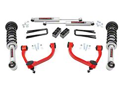 Rough Country 3-Inch Bolt-On Upper Control Arm Suspension Lift Kit with N3 Struts and Premium N3 Shocks; Red (14-20 4WD F-150 SuperCab, SuperCrew, Excluding Raptor)