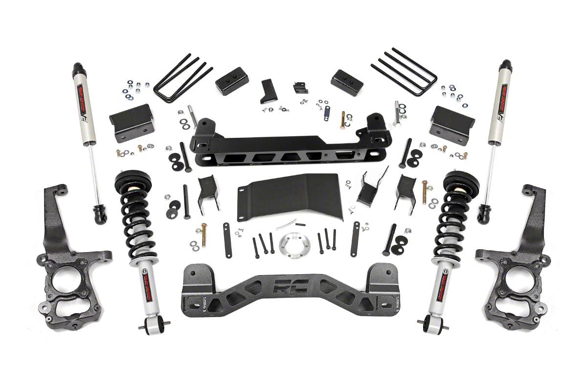 Rough Country F-150 4 in. Suspension Lift Kit w/ Lifted Struts & V2 ...