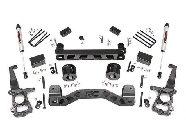 Rough Country 4-Inch Suspension Lift Kit with V2 Monotube Shocks (15-20 2WD F-150)