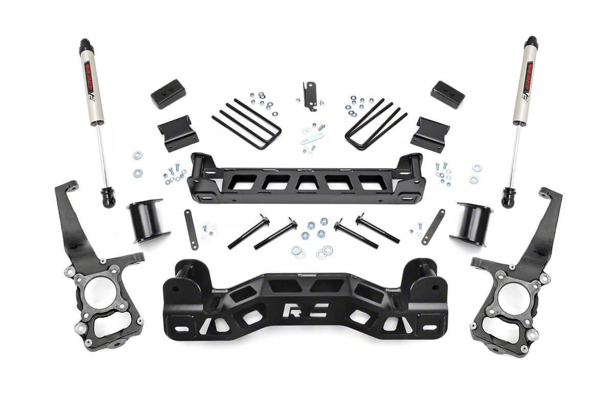 Rough Country 4-Inch Suspension Lift Kit with V2 Monotube Shocks (09-10 2WD F-150)