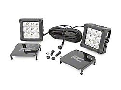 Rough Country 4-Inch Chrome Series White DRL LED Cube Lights; Spot/Flood Beam (Universal; Some Adaptation May Be Required)