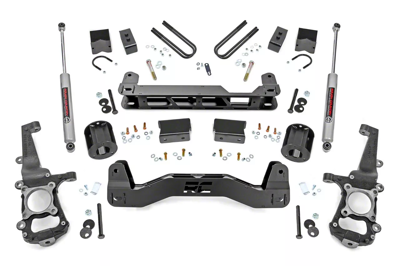 Rough Country F 150 4 Inch Suspension Lift Kit With Premium N3 Shocks 40830 21 25 2wd F 150 7718